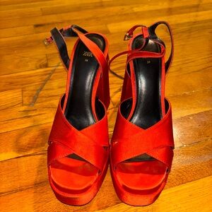 Zara orange heels